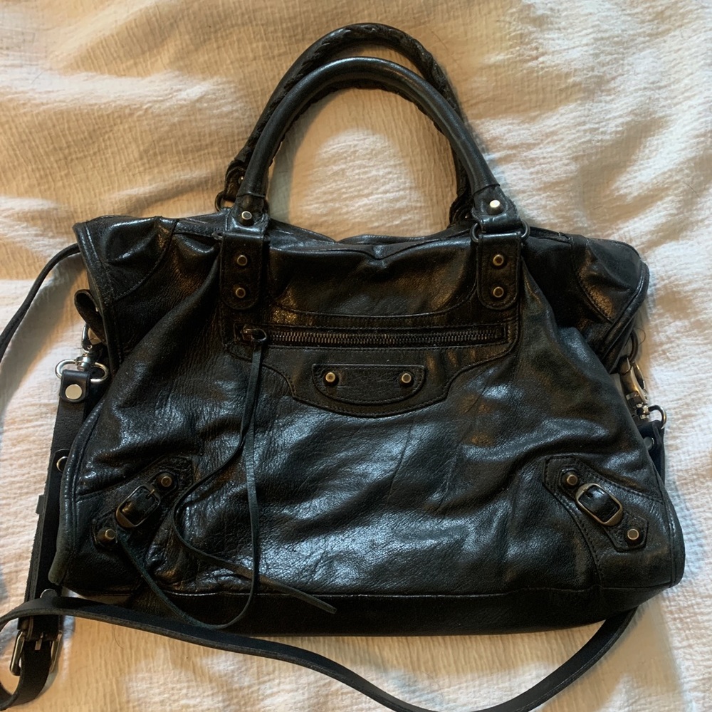 Balenciaga black city bag purse